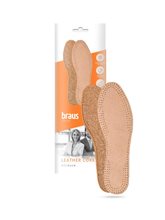 BRAUS Стельки Leather CORK (кожа + натуральная пробка) БЕЖЕВЫЕ