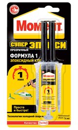 Двухкомпонентный эпоксидный клей "Момент Супер Эпокси Формула 1"