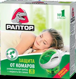 РАПТОР Комплект (прибор+жидкость от комаров 30 ночей)